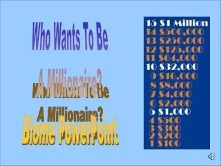 Who Wants To Be A Millionaire? Biome PowerPoint