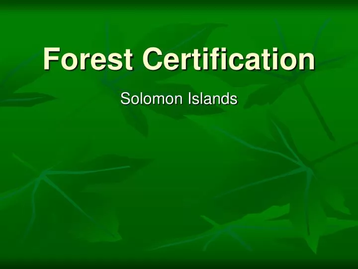 forest certification