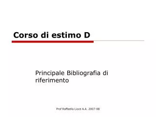 corso di estimo d