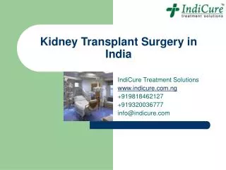 Kidney Transplant Surgery in India