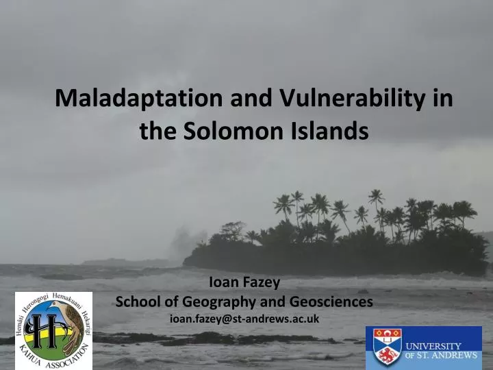 maladaptation and vulnerability in the solomon islands