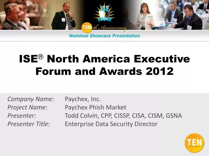 ise north america executive forum and awards 2012