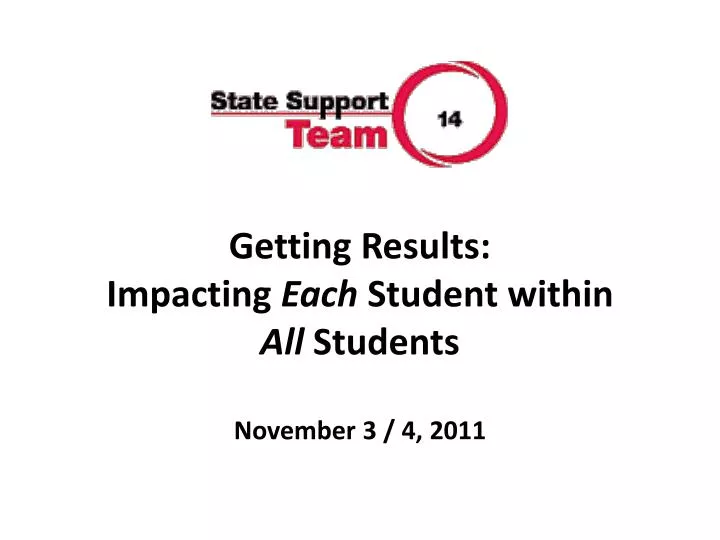 getting results impacting each student within all students november 3 4 2011