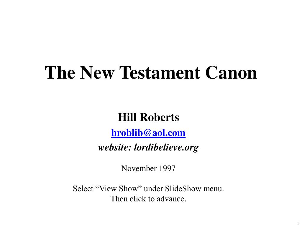 PPT - The New Testament Canon PowerPoint Presentation, free download ...