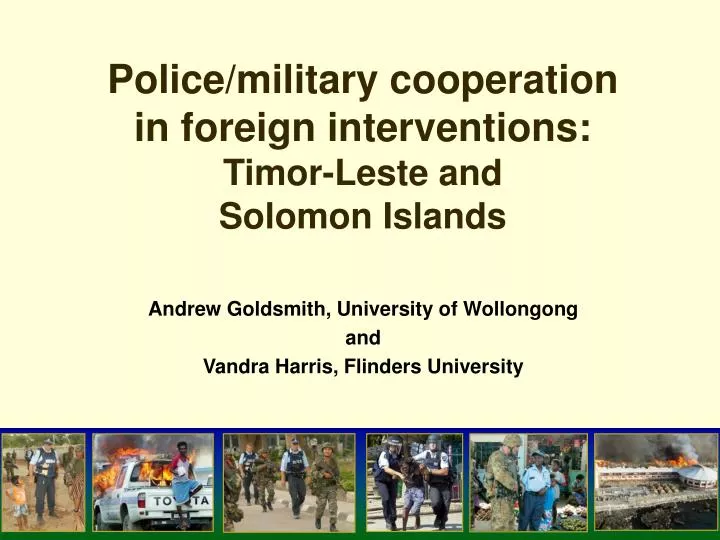 police military cooperation in foreign interventions timor leste and solomon islands