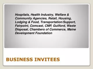 BUSINESS INVITEES