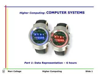 Higher Computing : COMPUTER SYSTEMS