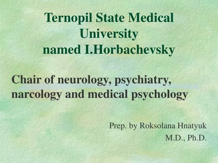 ternopil state medical university named i horbachevsky