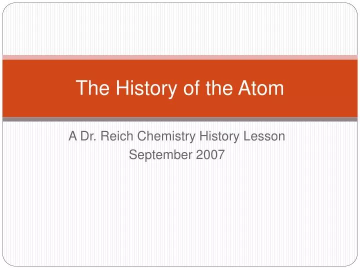 the history of the atom