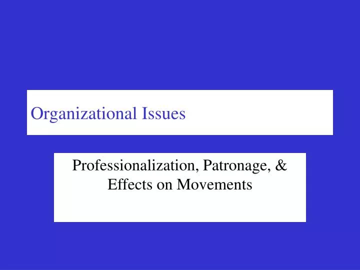 organizational issues