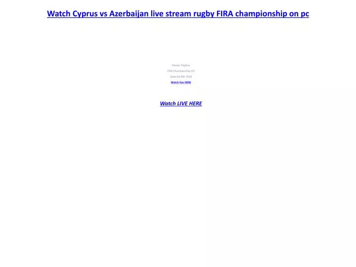 watch cyprus vs azerbaijan live stream rugby fira championship on pc