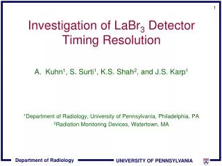 Investigation of LaBr 3 Detector Timing Resolution