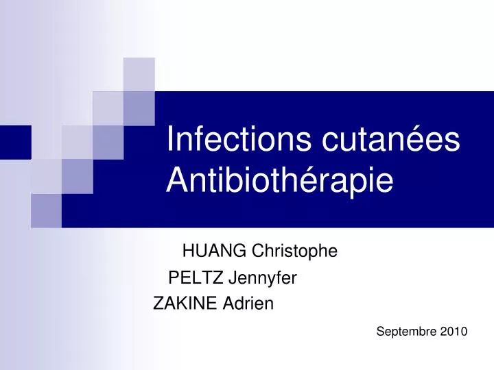 infections cutan es antibioth rapie