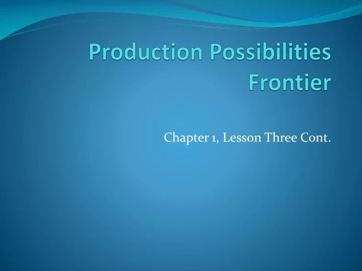 production possibilities frontier