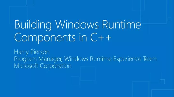 building windows runtime components in c