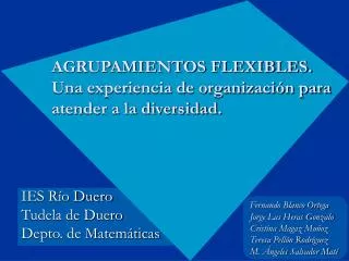 agrupamientos flexibles una experiencia de organizaci n para atender a la diversidad