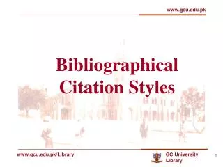 Bibliographical Citation Styles