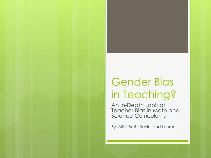 gender bias in teaching