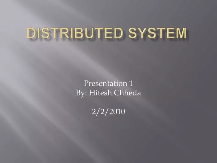 distributed system