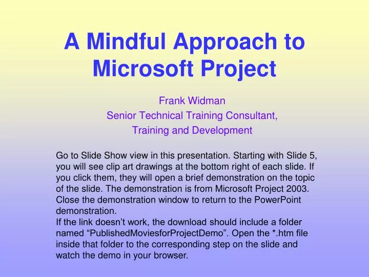 a mindful approach to microsoft project