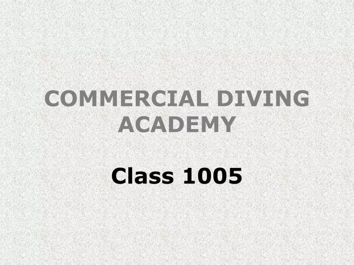 commercial diving academy