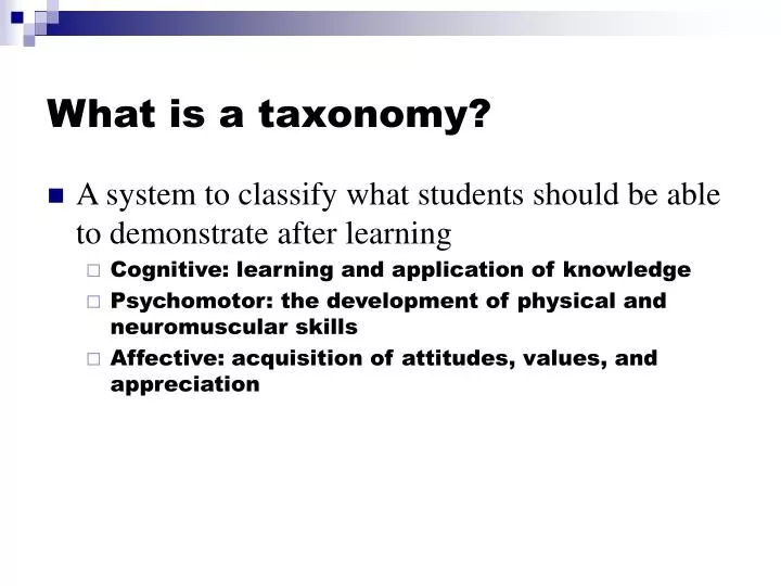what is a taxonomy