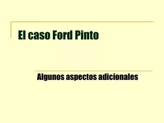El caso Ford Pinto