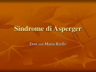 sindrome di asperger