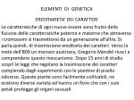 ELEMENTI DI GENETICA - slide 1
