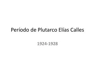 per odo de plutarco el as calles