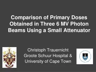 Comparison of Primary Doses Obtained in Three 6 MV Photon Beams Using a Small Attenuator