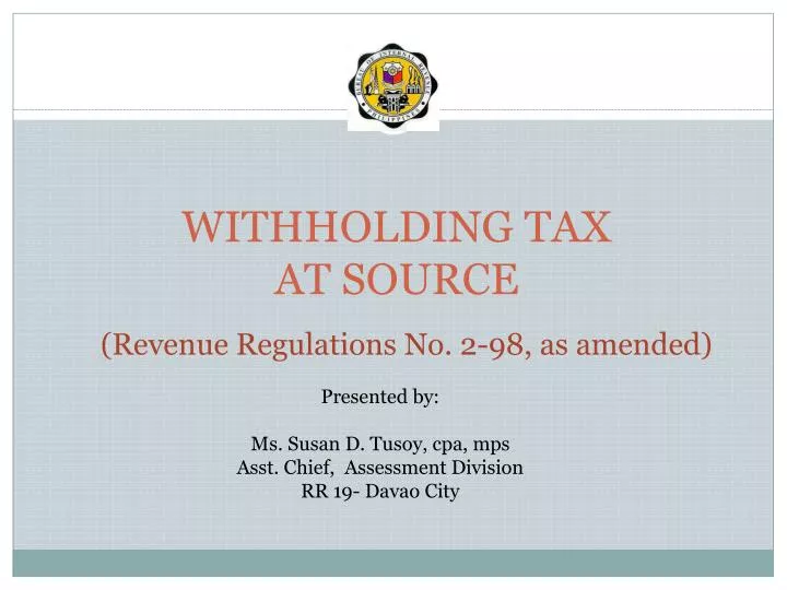 withholding tax at source