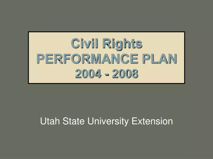 civil rights performance plan 2004 2008