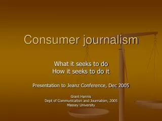 Consumer journalism