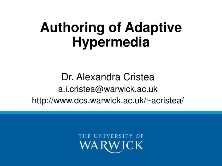 authoring of adaptive hypermedia