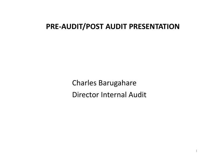 pre audit post audit presentation