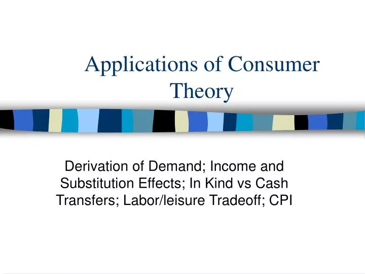 applications of consumer theory