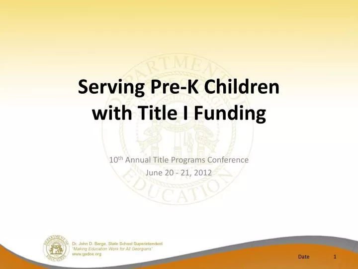 serving pre k children with title i funding