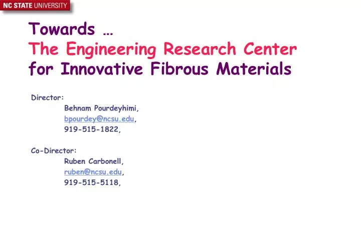 towards the engineering research center for innovative fibrous materials
