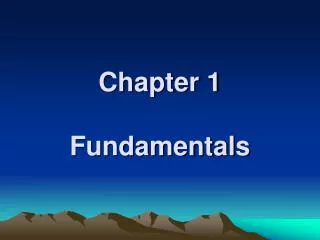 Chapter 1 Fundamentals