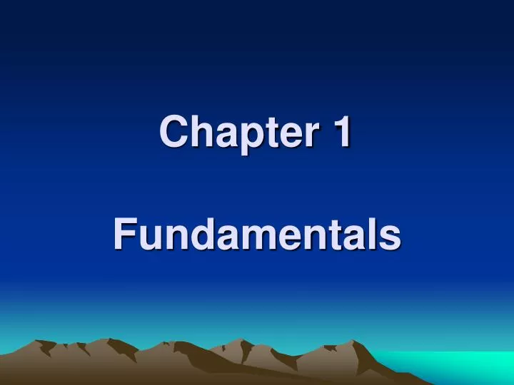 chapter 1 fundamentals