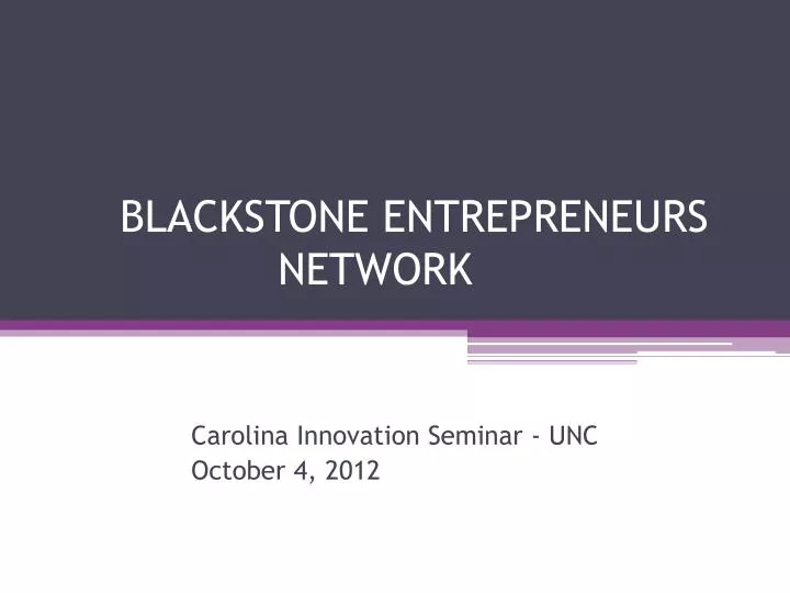 blackstone entrepreneurs network