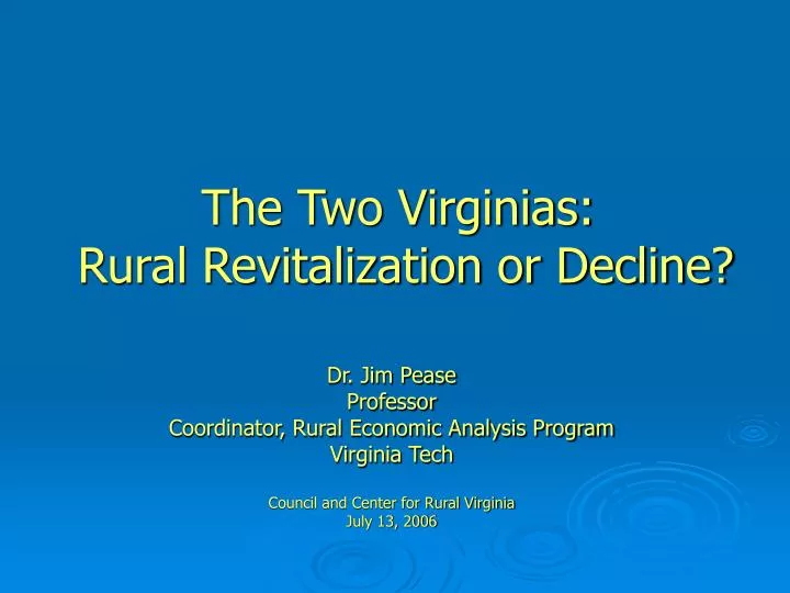 the two virginias rural revitalization or decline
