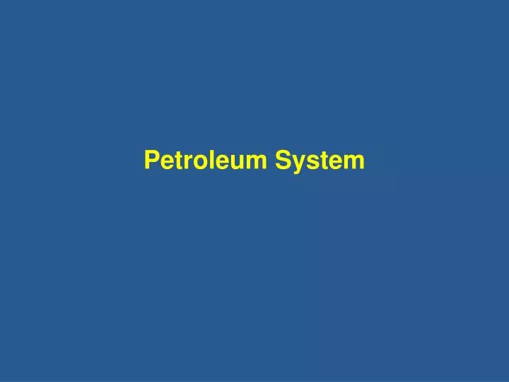 petroleum system
