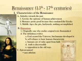 Renaissance (15 th - 17 th centuries)