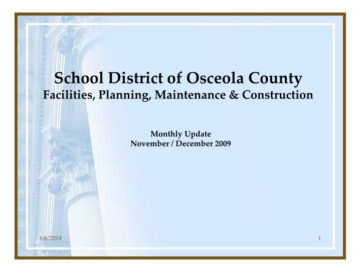 school district of osceola county facilities planning maintenance construction