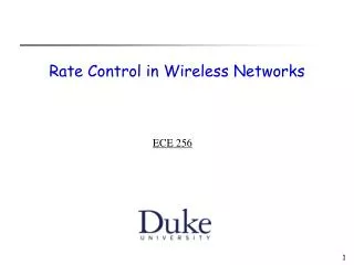 Rate Control in Wireless Networks