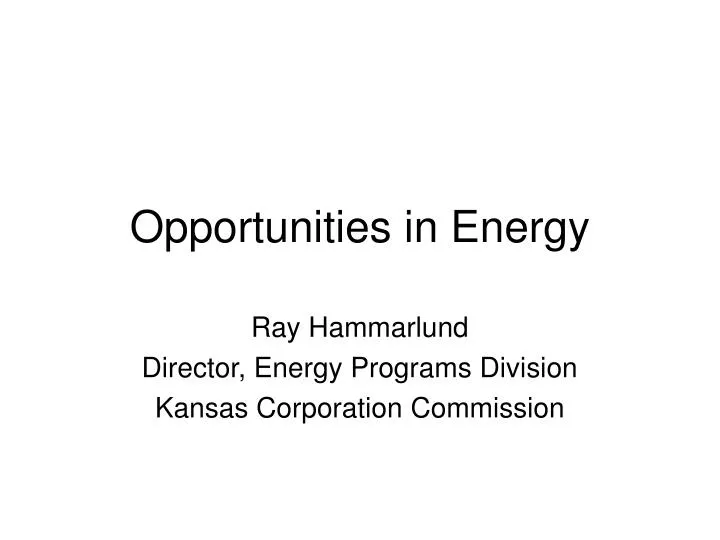 opportunities in energy