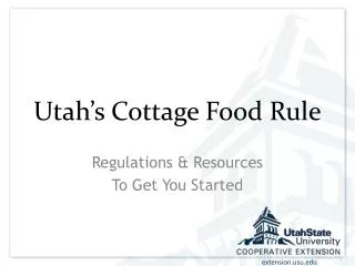 Utah’s Cottage Food Rule