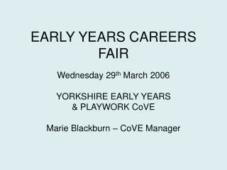 EARLY YEARS CAREERS FAIR